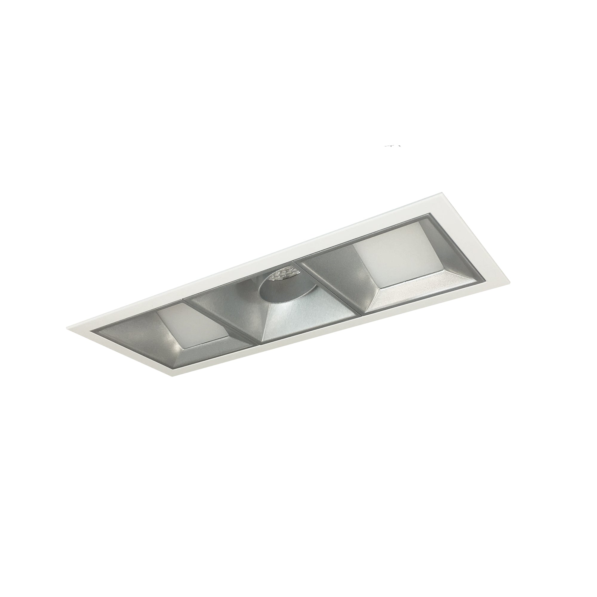 Nora Lighting NMIOT-13-MPW-AWW-30X-10-HZ - Recessed - Iolite MLS 3-Head Trim Kit, MPW Flange, 3000K, 1000lm, Haze Adj. Snoot/Wall Wash Trims