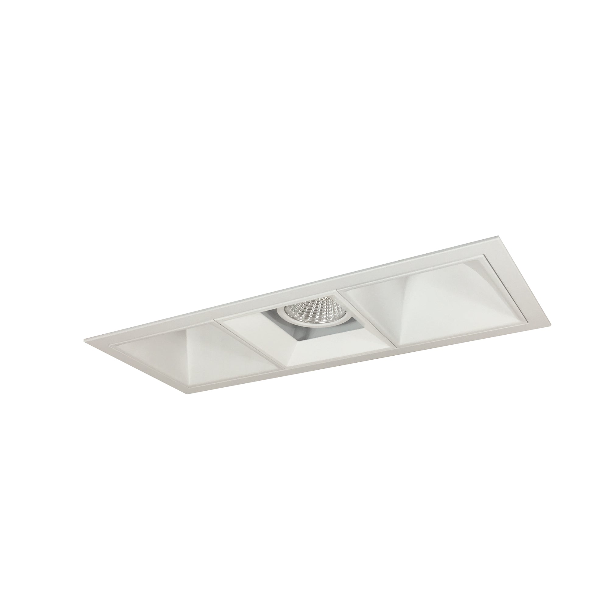 Nora Lighting NMIOT-13-MPW-FWW-27X-10-MPW - Recessed - Iolite MLS 3-Head Trim Kit, MPW Flange, 2700K, 1000lm, MPW Fixed Downlt./Wall Wash Trims