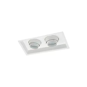 Nora Lighting NMRT-12628BW - Linear Recessed Light Fixture Trim with 2 Adjustable PAR30 Eyeball Lamps - Black with White Trim