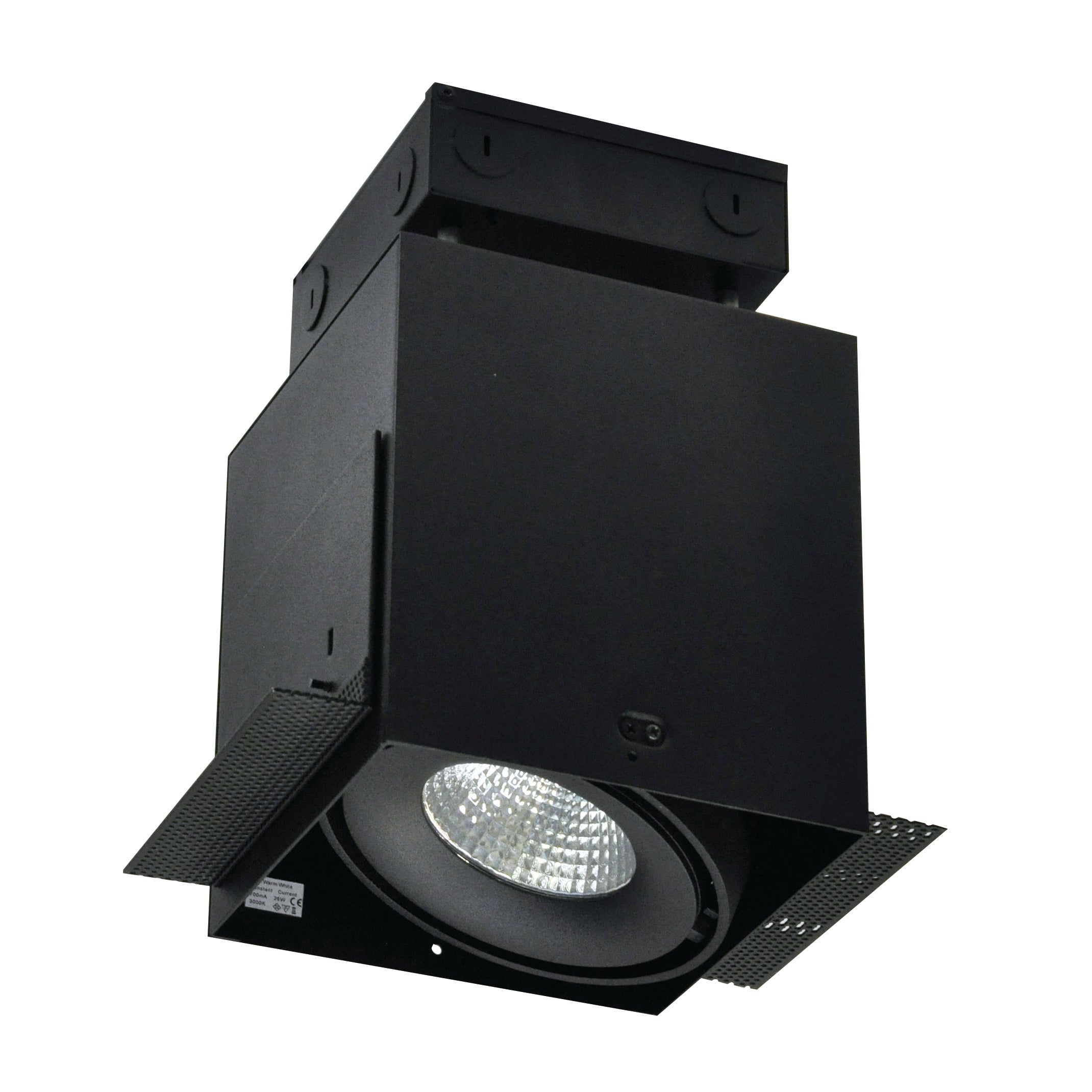 Nora Lighting NMRTLG-11D6L1927SB - Recessed - LED Trimless 1-Head MLS Housing, 30W / 2100lm per Head, 2700K, 16-Degrees Spot, Black, 120-277V 0-10V Dimming