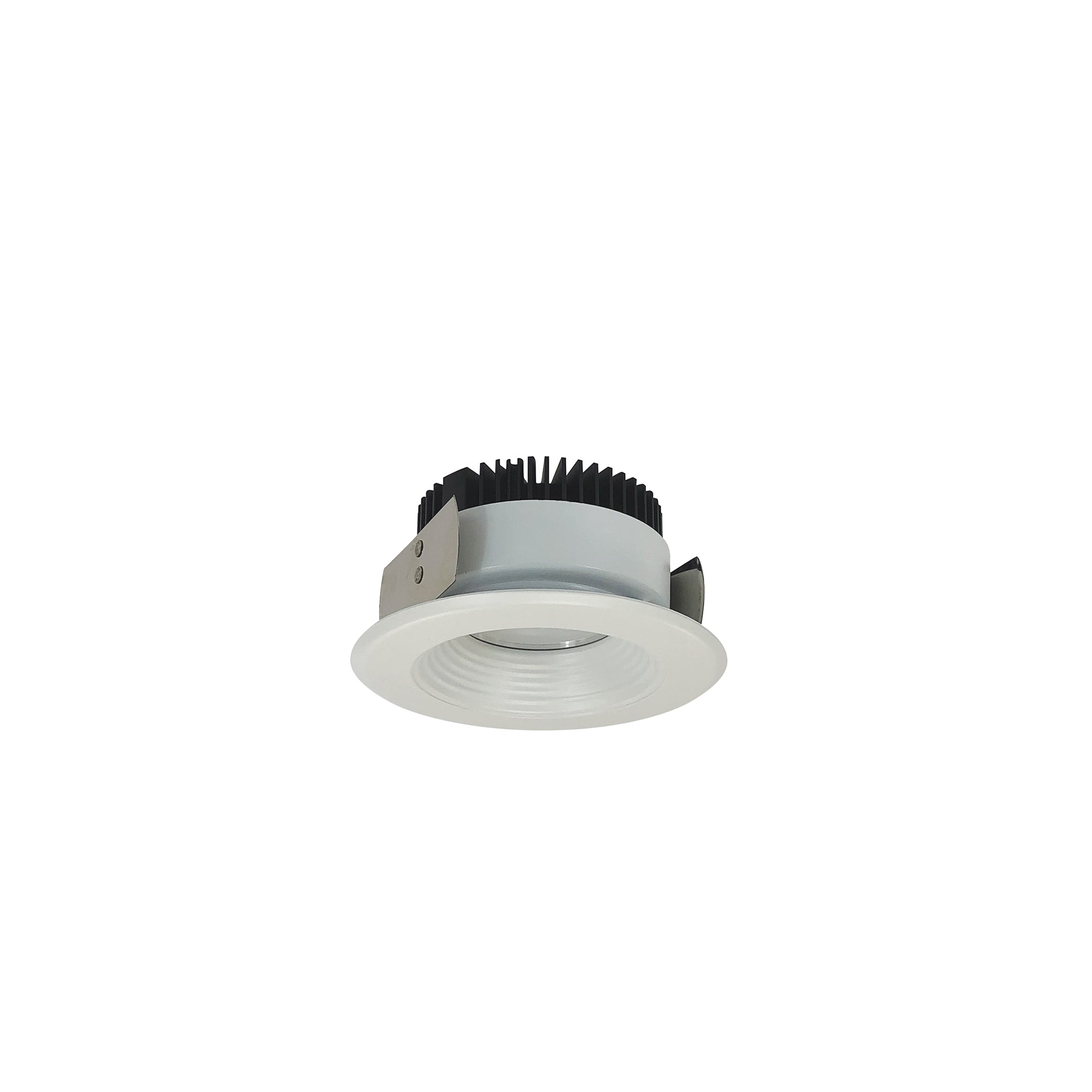 Nora Lighting NRM2-412L1530FMPW - Recessed - 4 Inch Marquise II Trim, 1500lm, 3000K, Flood Baffle, Matte Powder White