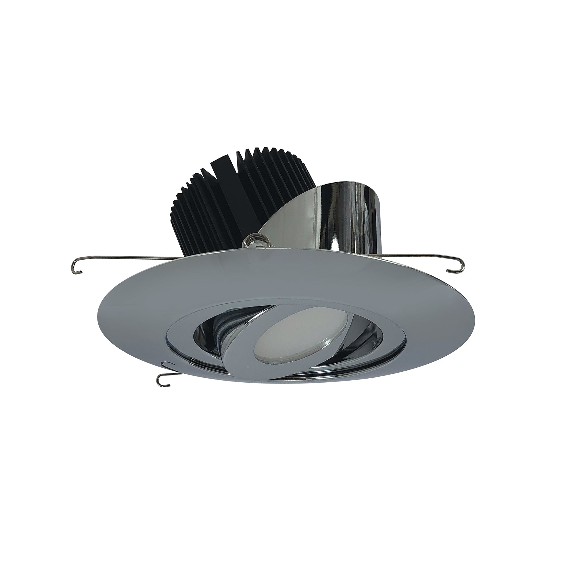 Nora Lighting NRM2-614L2535FC - Recessed - 6 Inch Marquise II Round Surface Adjustable Trim, Flood, 2500lm, 3500K, Chrome (Not Compatible with NHRM2-625 Housings)