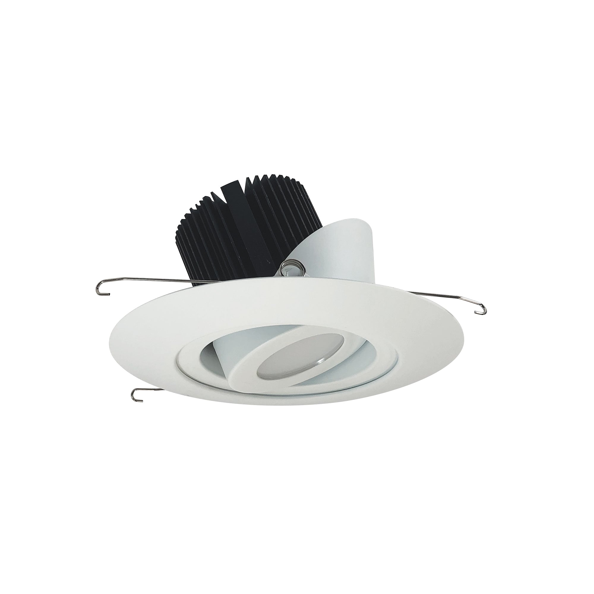 Nora Lighting NRM2-614L2530FMPW - Recessed - 6 Inch Marquise II Round Surface Adjustable Trim, Flood, 2500lm, 3000K, Matte Powder White (Not Compatible with NHRM2-625 Housings)