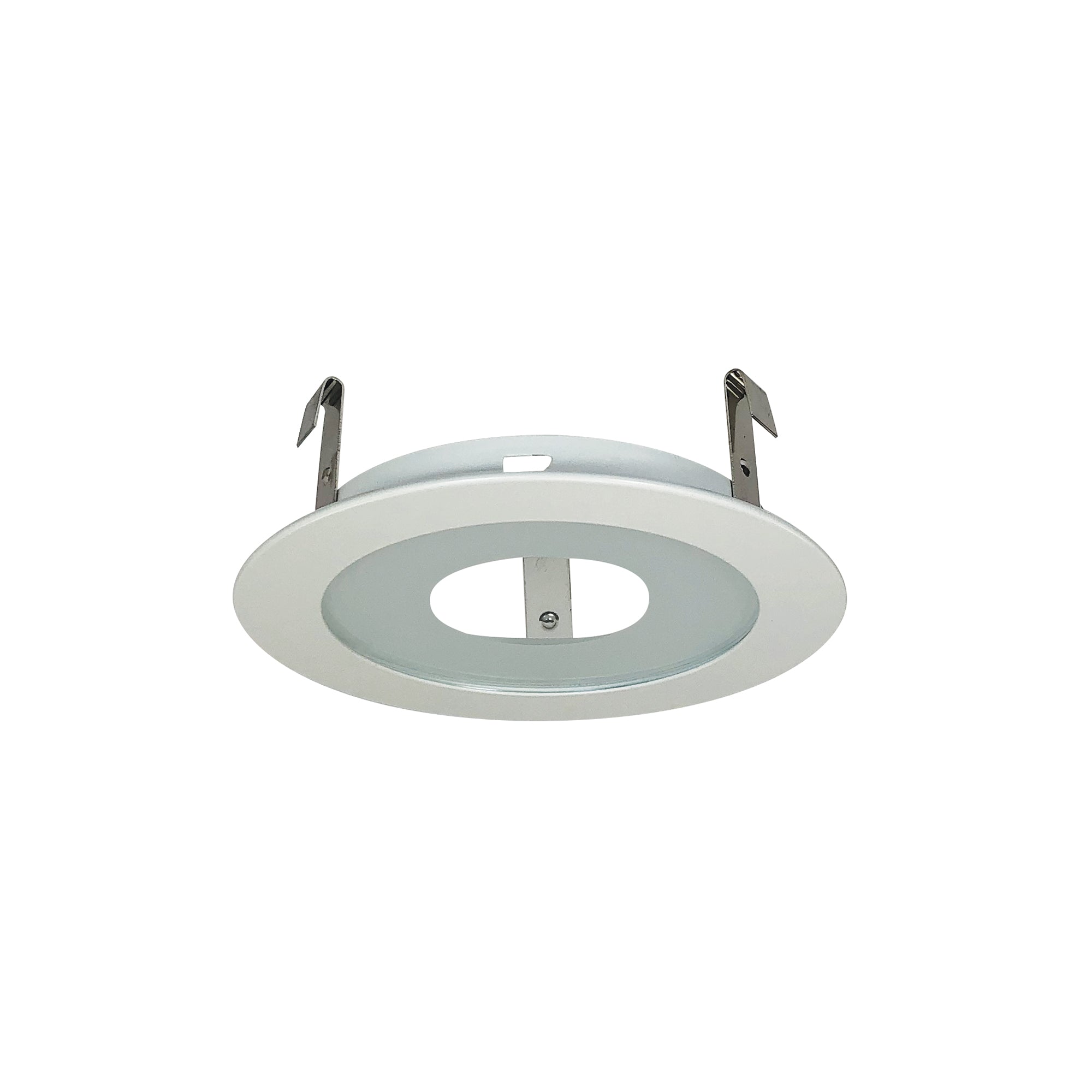 Nora Lighting NS-27W - Recessed - 4 Inch Frosted Flat Lens w/ Clear Center & Metal Trim, White