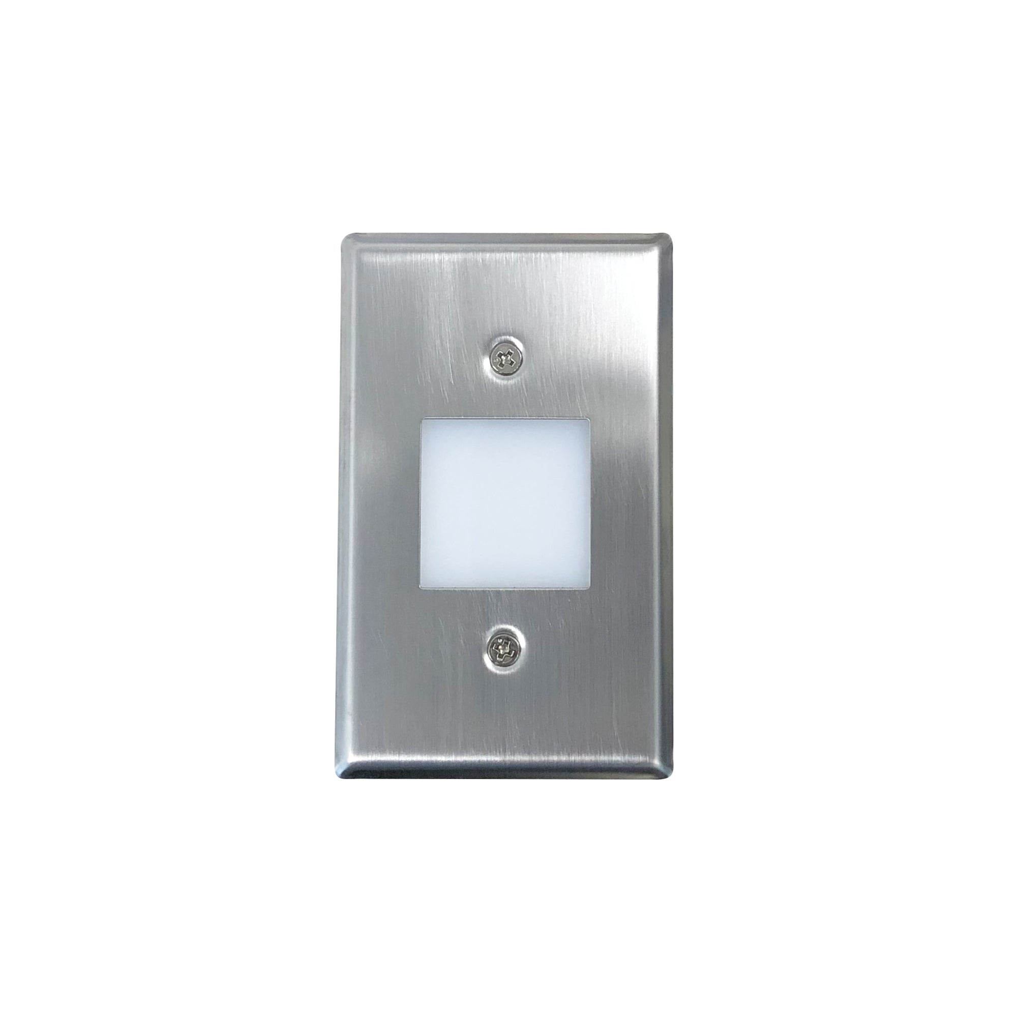 Nora Lighting NSW-6629BN - Step Light - Mini LED Step Light w/ Frosted Glass Lens Face Plate, 1W, 90+ CRI, 2700K, Brushed Nickel, 120V Non-Dimming