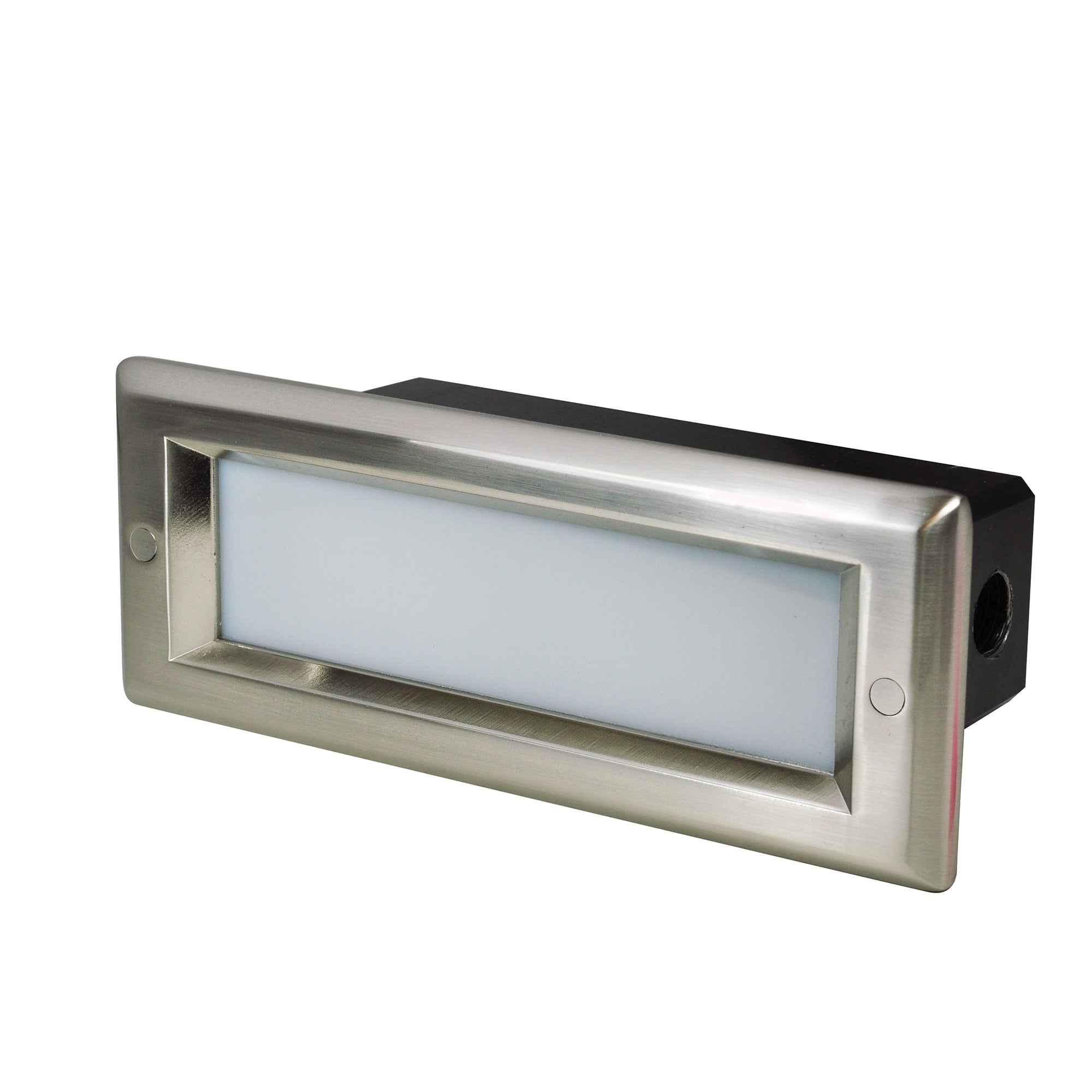 Nora Lighting NSW-842/32BN - Step Light - Brick Die-Cast LED Step Light w/ Frosted Lens Face Plate, 146lm / 4.6W, 3000K, Brushed Nickel Finish