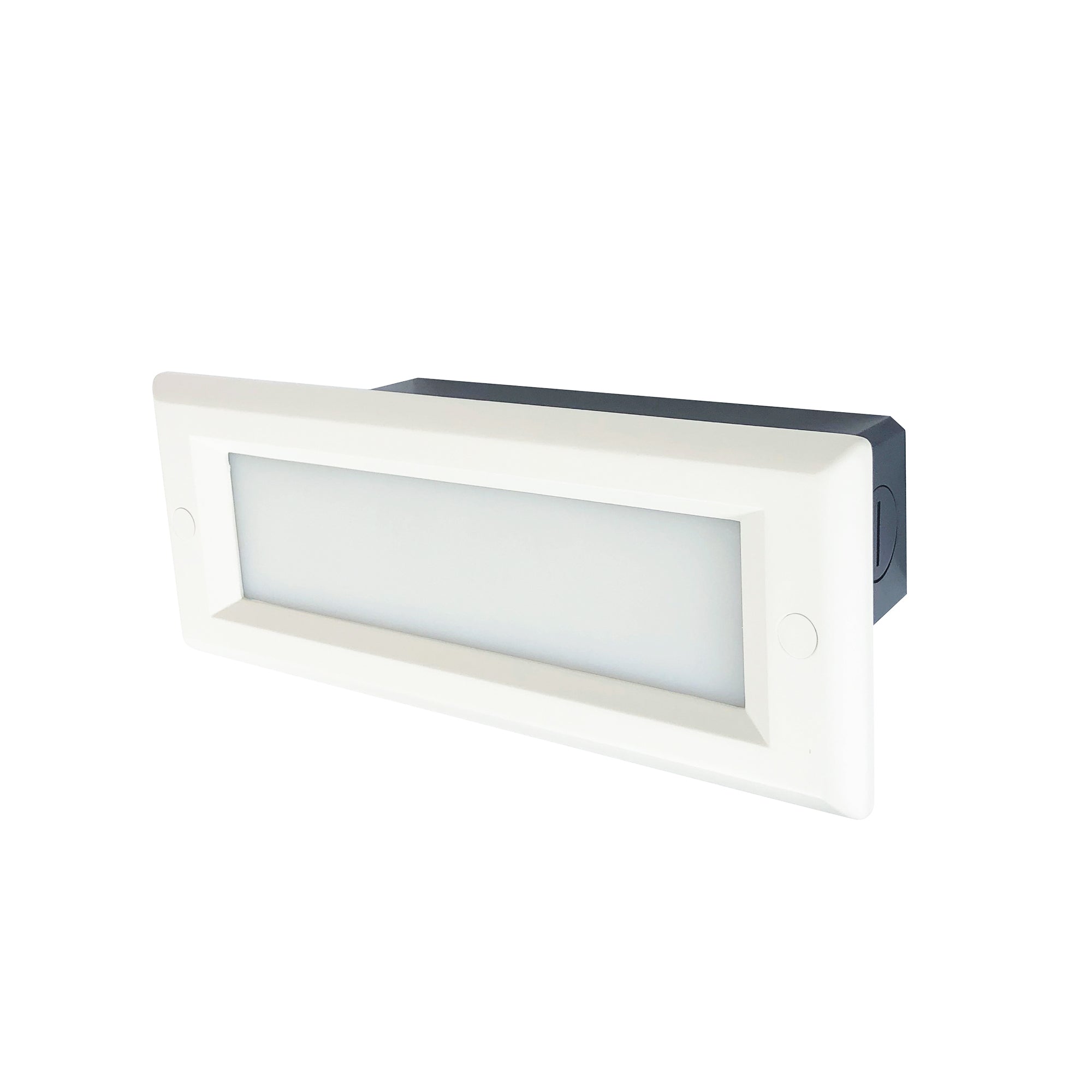 Nora Lighting NSW-842/32W - Step Light - Brick Die-Cast LED Step Light w/ Frosted Lens Face Plate, 146lm / 4.6W, 3000K, White Finish