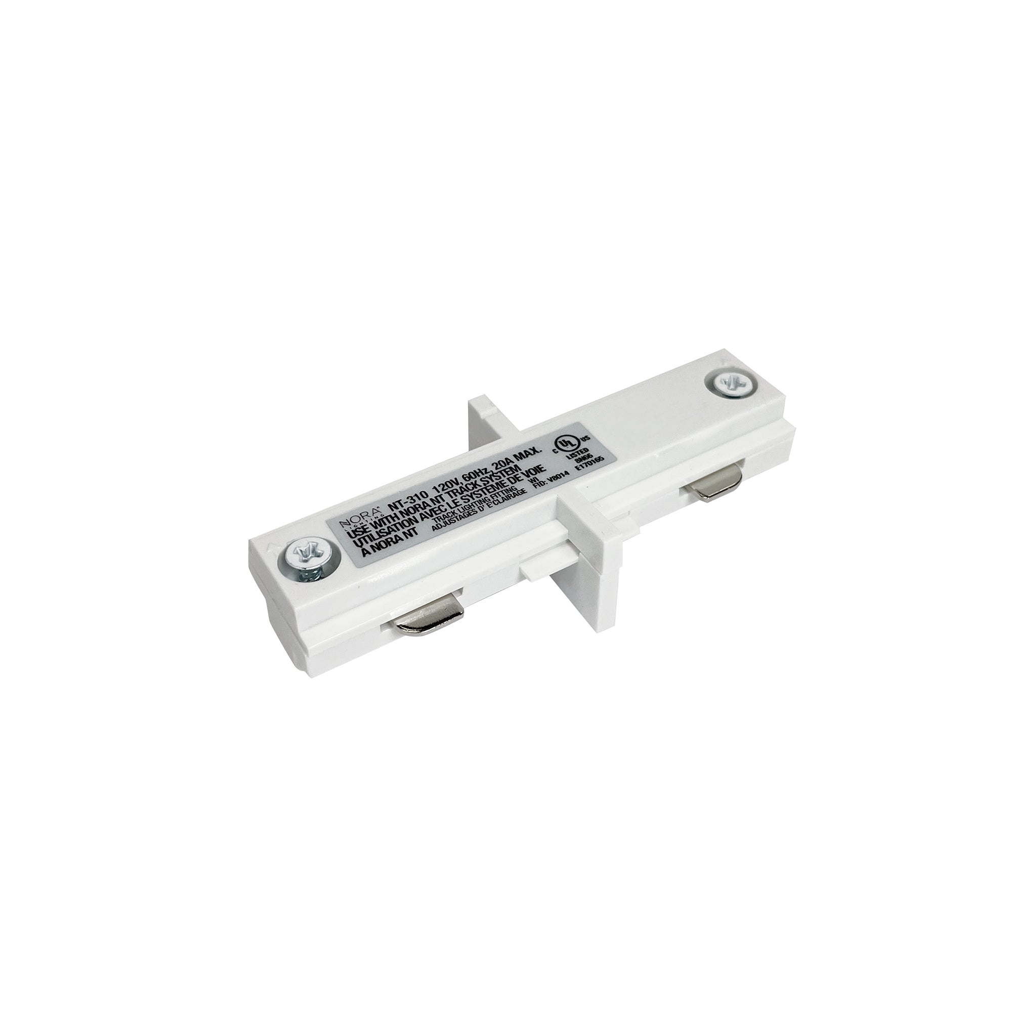 Nora Lighting NT-2310W - Track - Straight Connector, 2 Circuit Track, White
