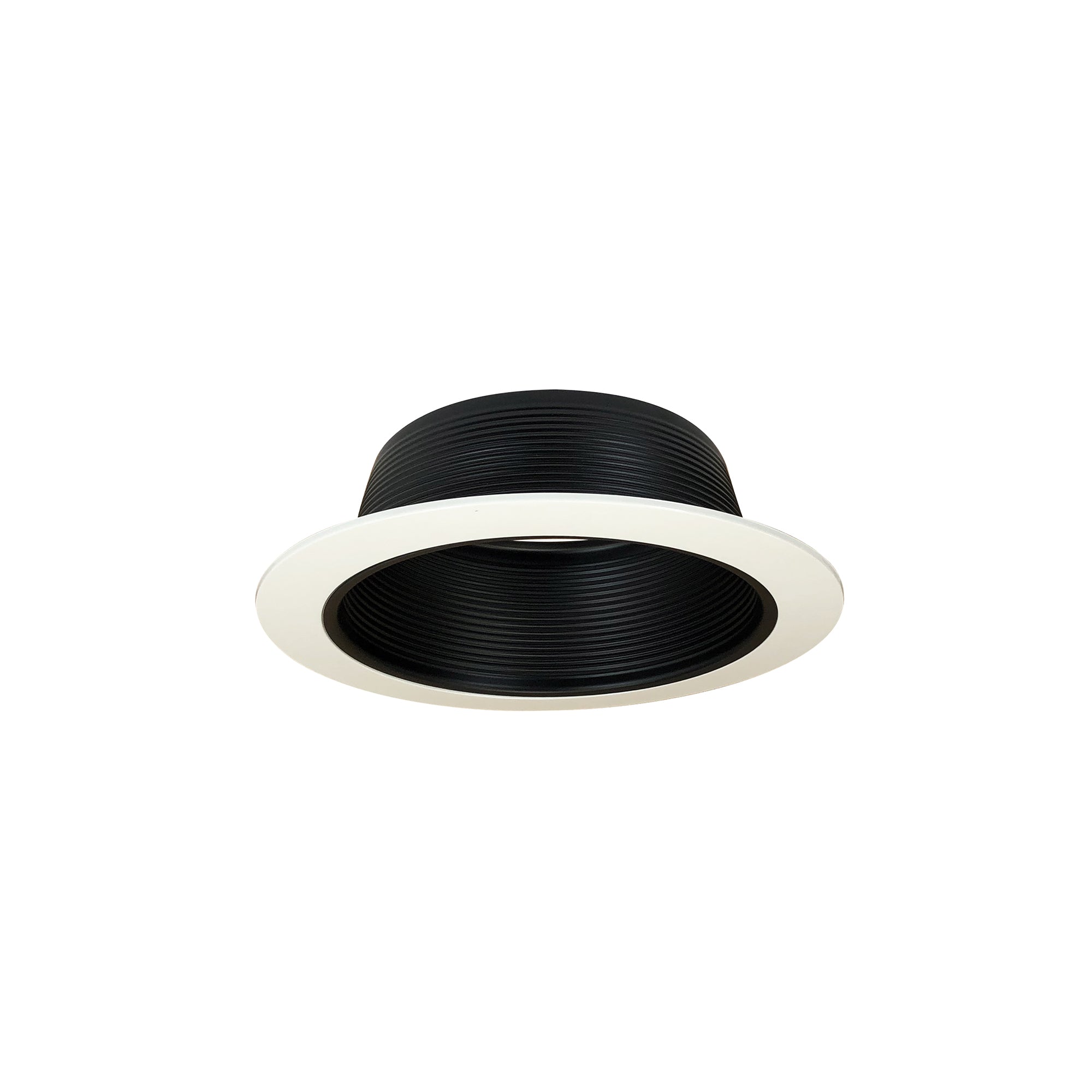 Nora Lighting NTM-40OV - Recessed - 6 Inch Stepped Baffle w/ Oversized Plastic Ring, Black/White