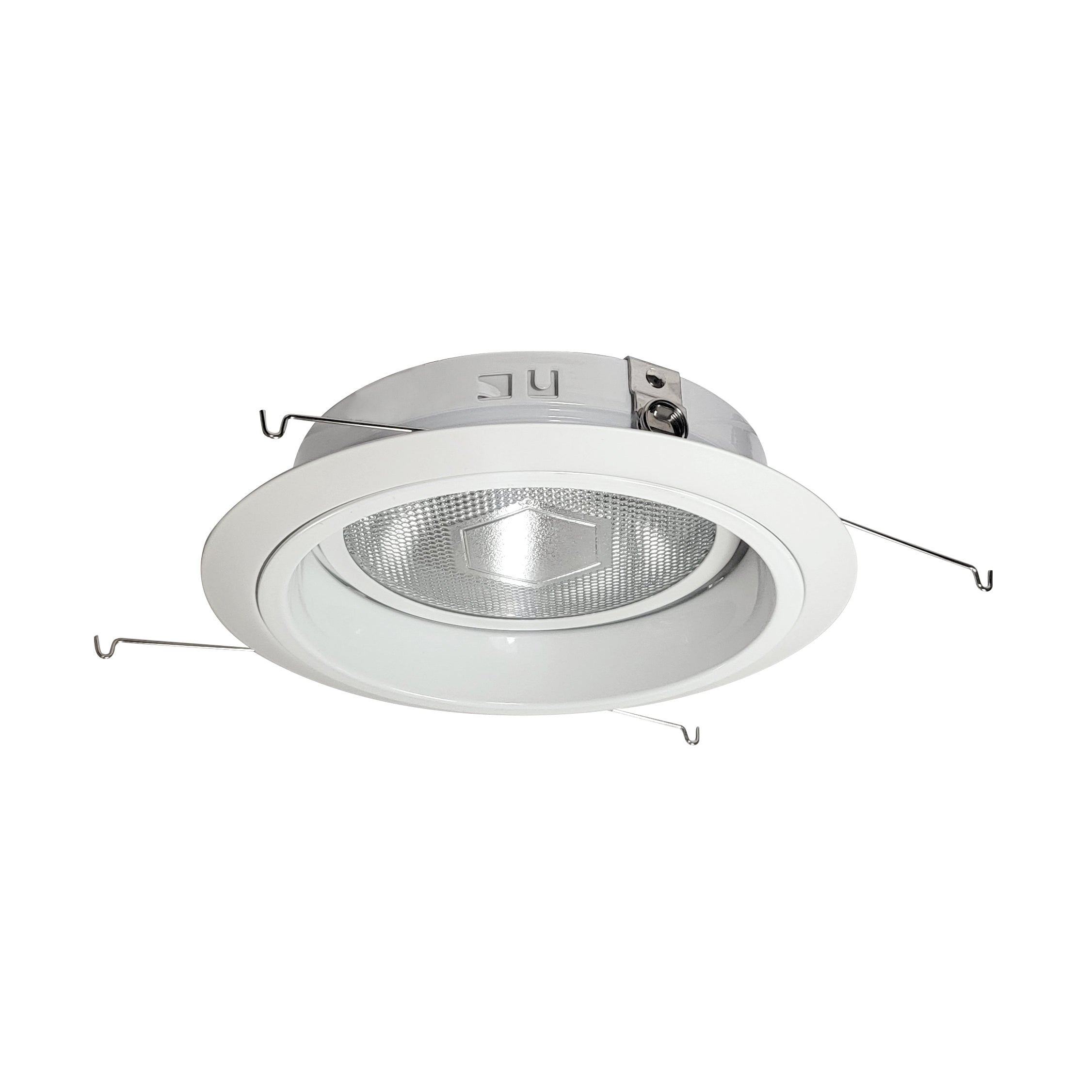Nora Lighting NTM-57W/M1 - Recessed - 6 Inch PAR38 Specular Reflector w/ Rivet w/ Gimbal Ring, White