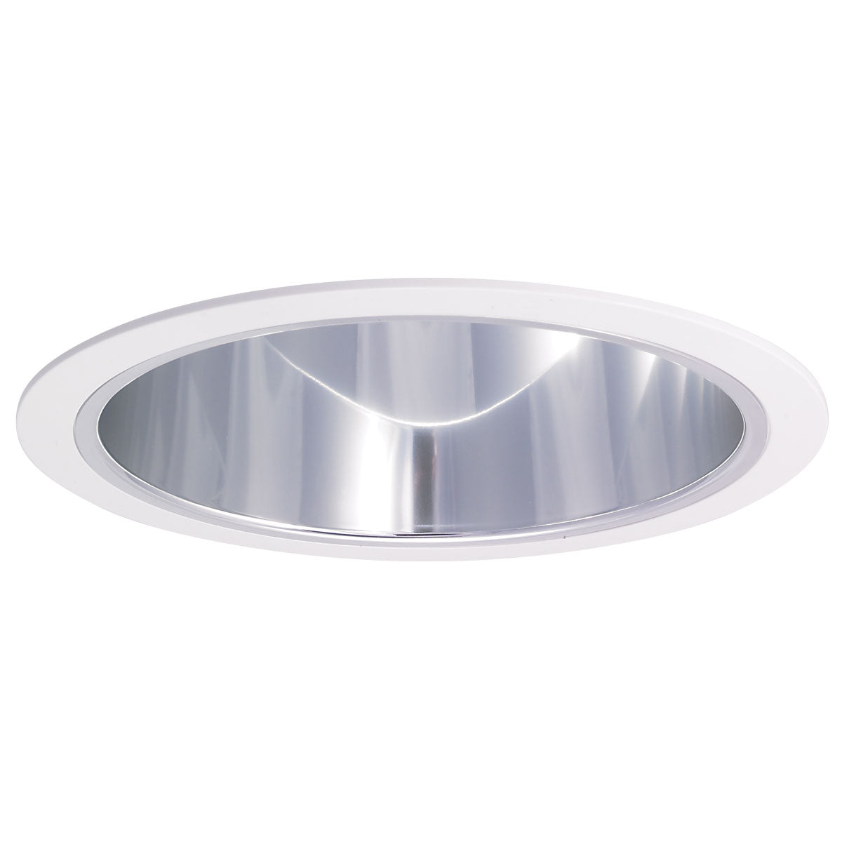 Nora Lighting NTS-714C - Recessed - 6 Inch Specular Clear Reflector w/ White Plastic Ring