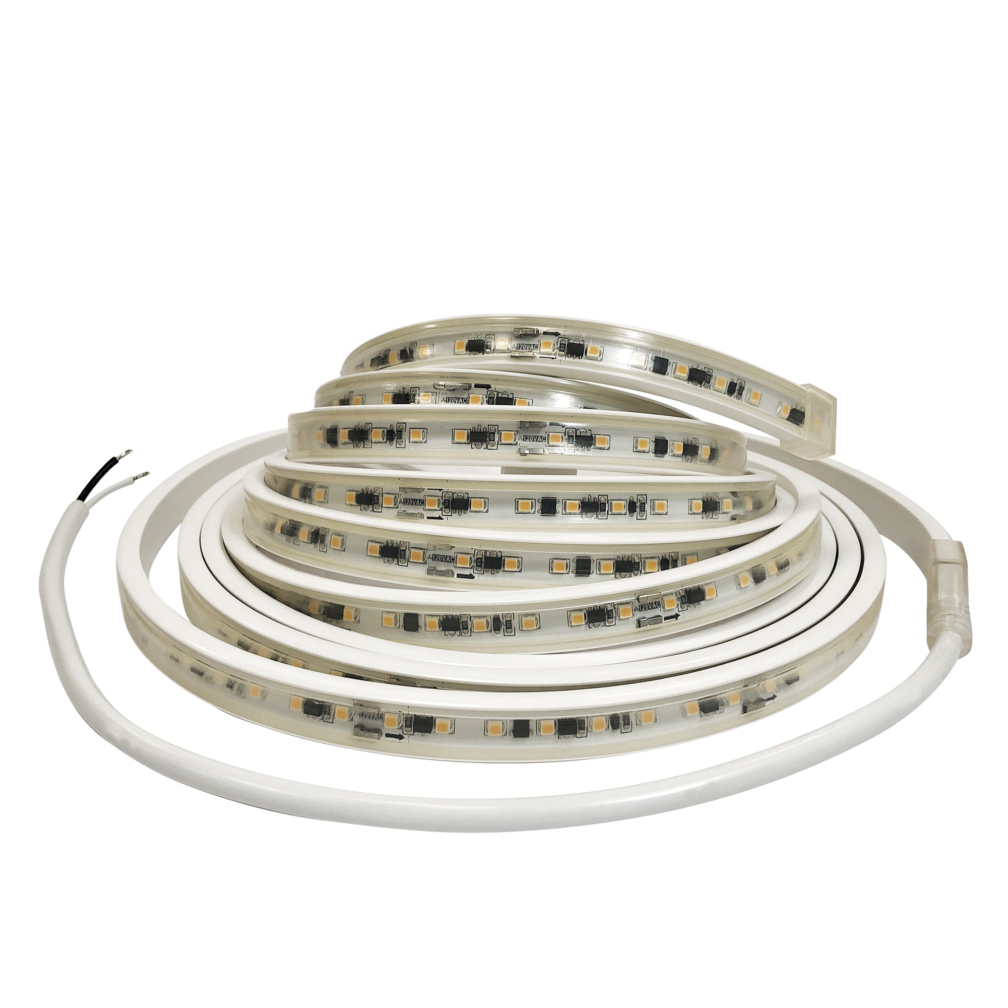 Nora Lighting NUTP13-W20-8-12-927/HW - Accent / Undercabinet - Custom Cut 20-ft, 8-in 120V Continuous LED Tape Light, 330lm / 3.6W per foot, 2700K, w/ Mounting Clips and 8' Hardwired Power Cord