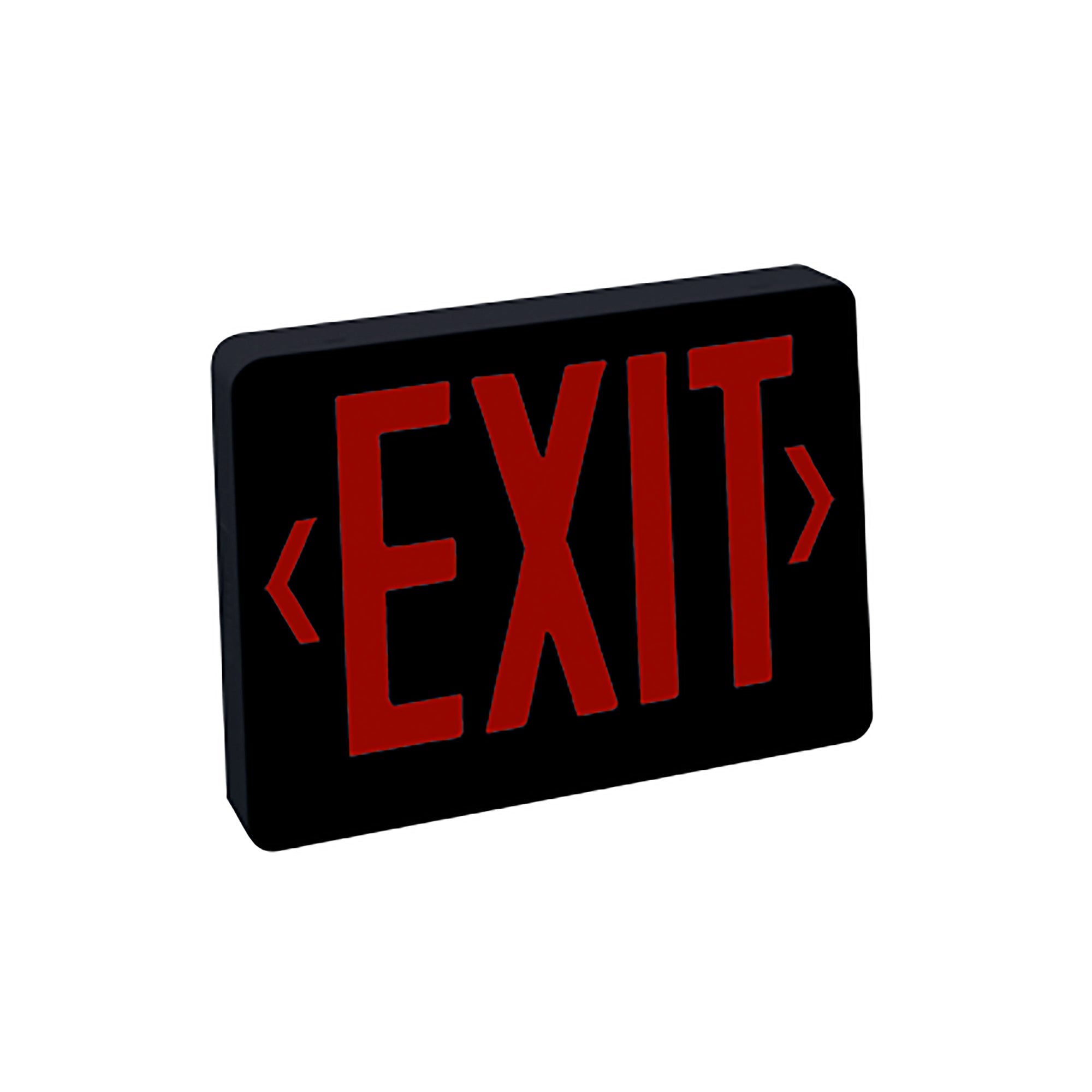 Nora Lighting NX-503-LED/BR - Exit / Emergency - Thermoplastic LED Exit Sign, Battery Backup, Red Letters / Black Housing, AC