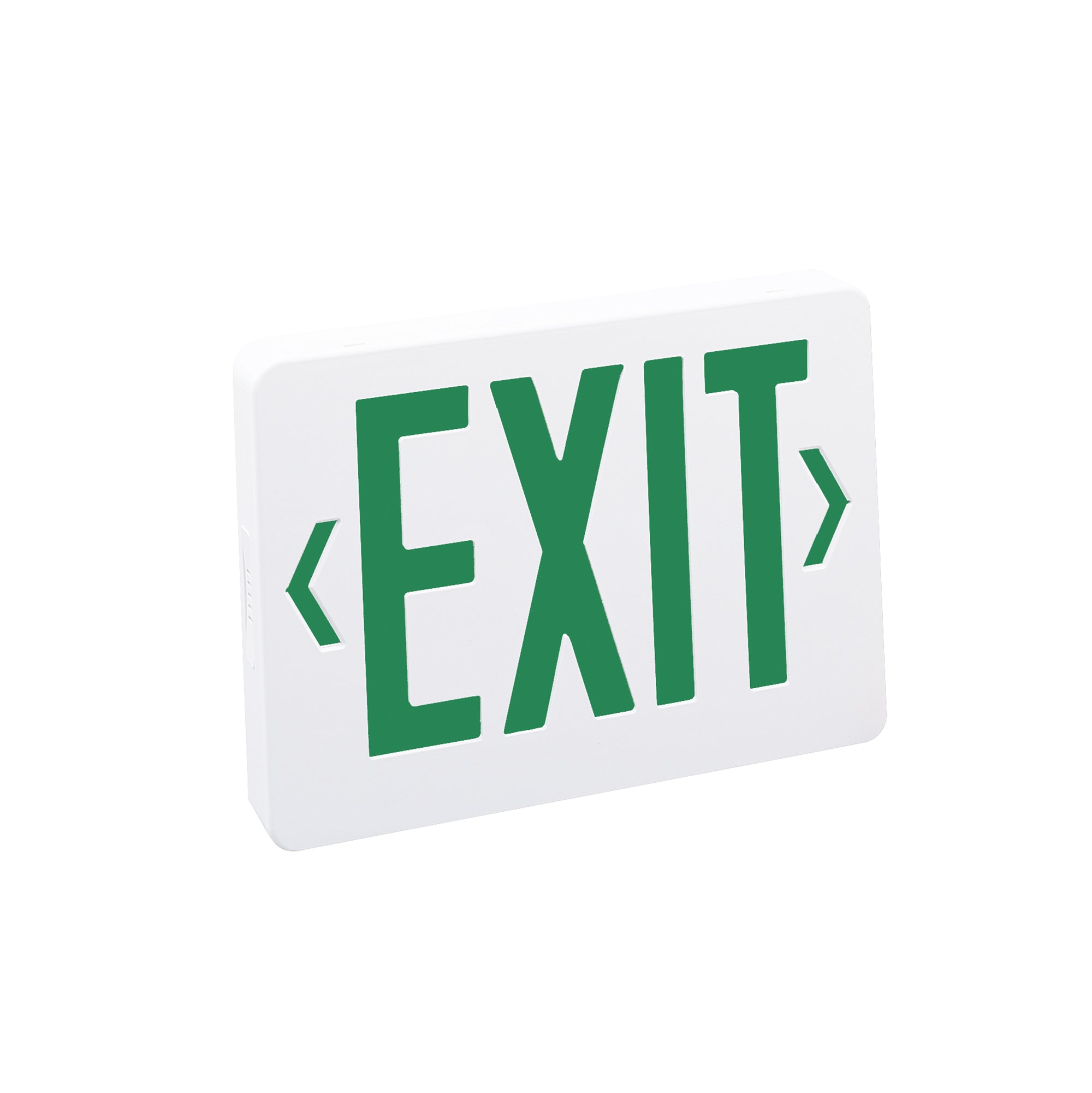 Nora Lighting NX-503-LED/G - Exit / Emergency - Thermoplastic LED Exit Sign, Battery Backup, Green Letters / White Housing, AC