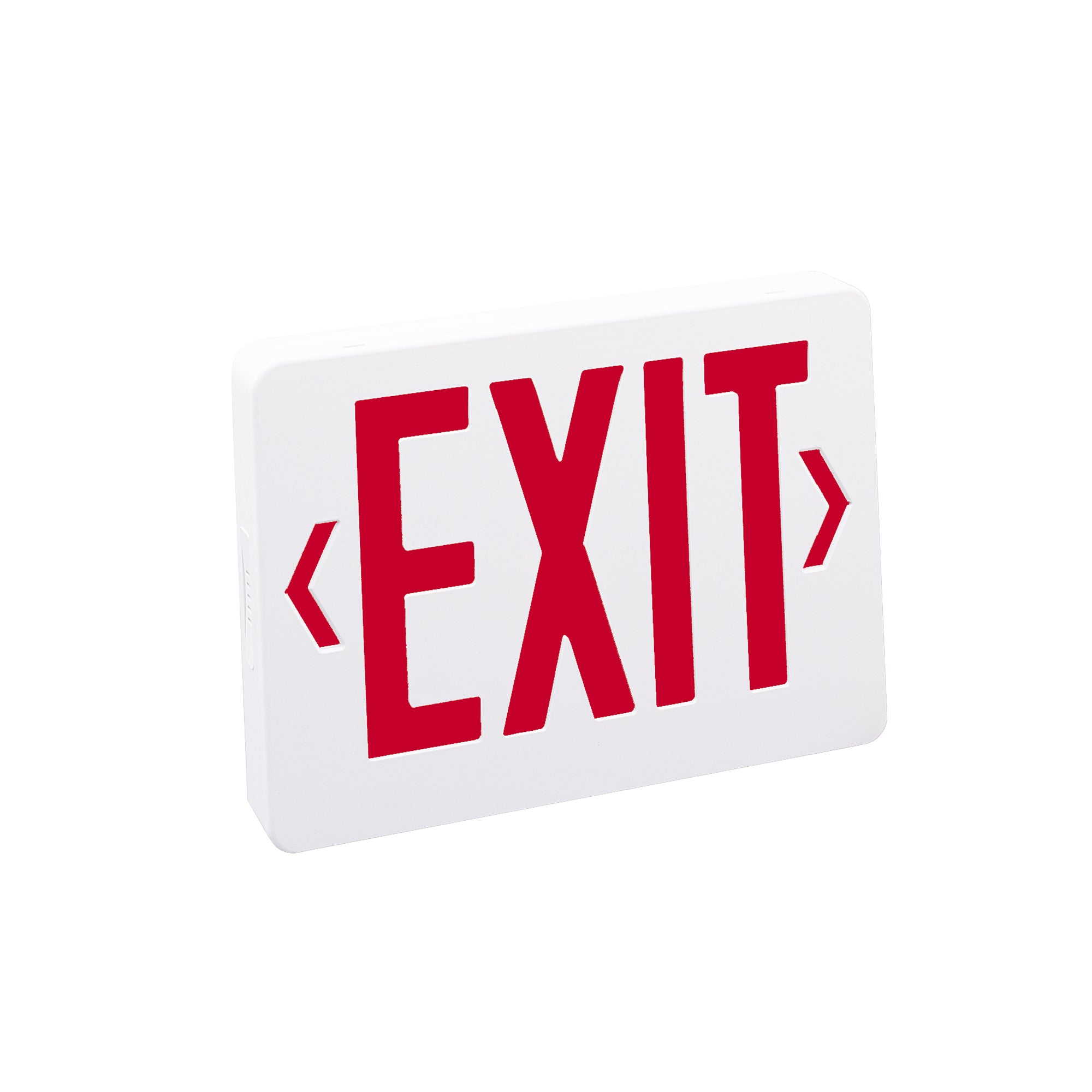 Nora Lighting NX-503-LED/R - Exit / Emergency - Thermoplastic LED Exit Sign, Battery Backup, Red Letters / White Housing, AC