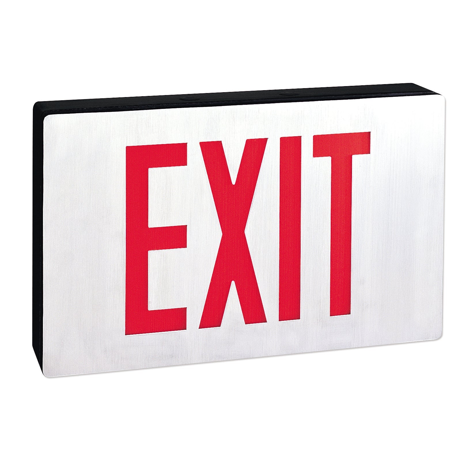 Nora Lighting NX-505-LED/R/2F - Exit / Emergency - Die-Cast LED Exit Signs with AC only, Red Letters, Black Housing, 2 Faces