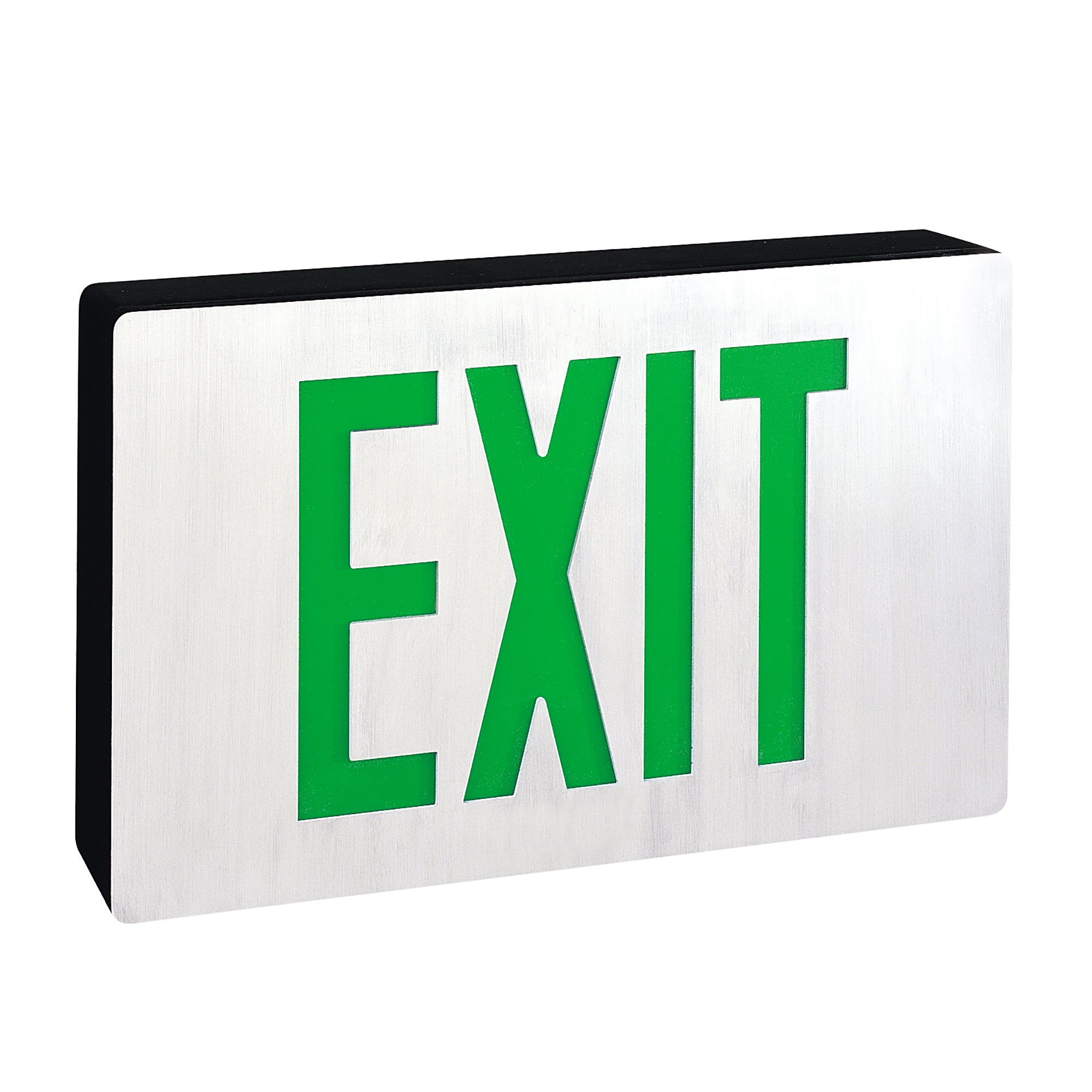 Nora Lighting NX-505-LED/G - Exit / Emergency - Die-Cast LED Exit Signs with AC only, Green Letters, Black Housing, Single Face