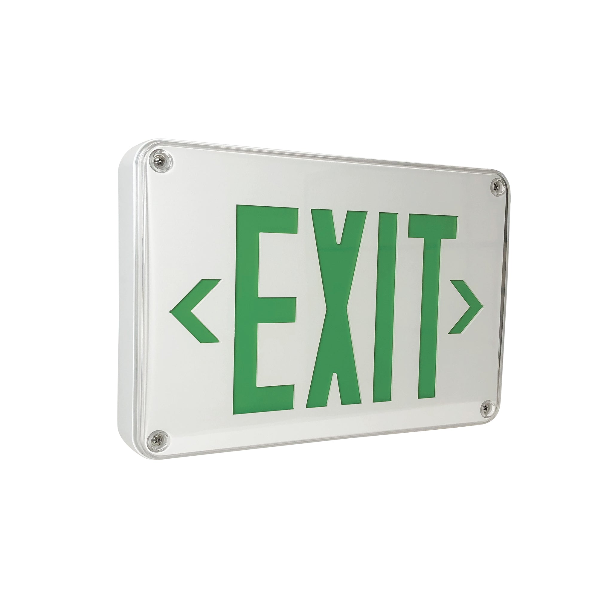 Nora Lighting NX-617-LED/G - Exit / Emergency - LED Self-Diagnostic Wet Location Exit Sign w/ Battery Backup, White Housing w/ 6 Inch Green Letters