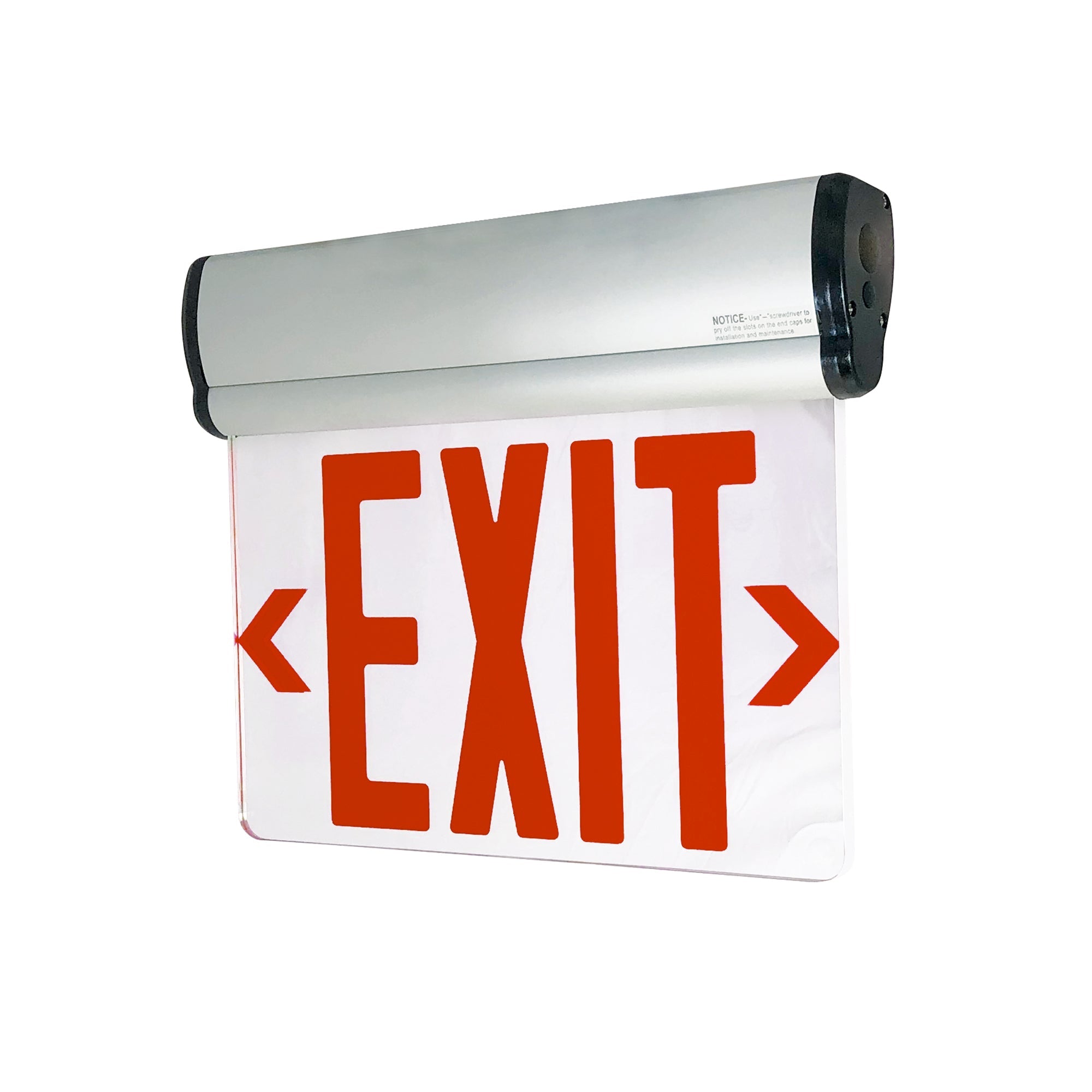 Nora Lighting NX-810-LEDR2MA - Exit / Emergency - Surface Adjustable LED Edge-Lit Exit Sign, AC Only, 6 Inch Red Letters, Double Face / Mirrored Acrylic, Aluminum Housing