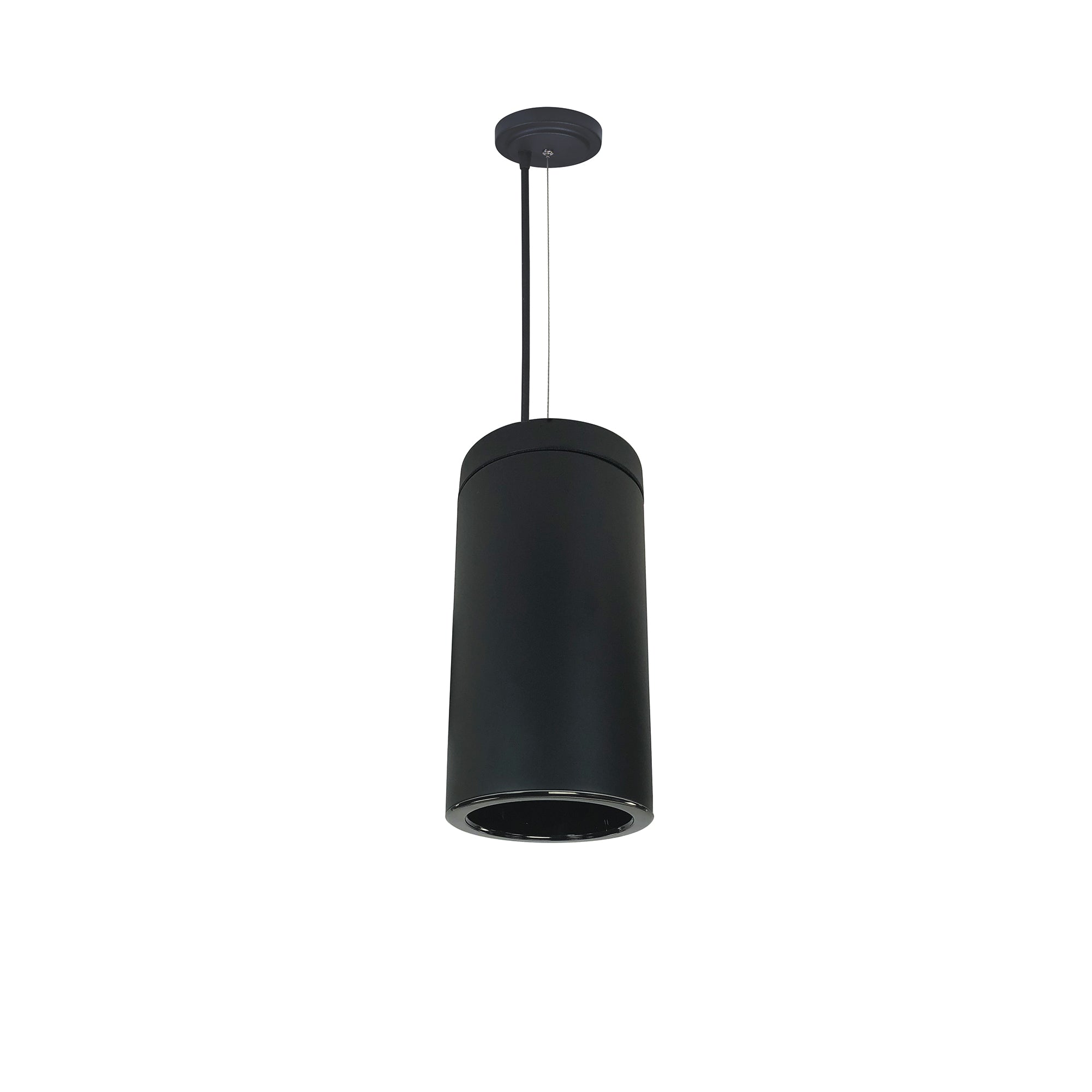 Nora Lighting NYLS2-6C35127MBBB3AC - Cylinder - 6 Inch CYL CABLE 3500LM REF MED FLD 27K BLK/BLK BLK CYL 120V TRIAC/ELV